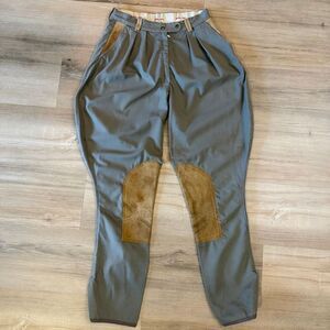 Vintage 80s Harry Hall Equestrian Jodhpurs Suede Knee Patch Tan Riding Pants 90s